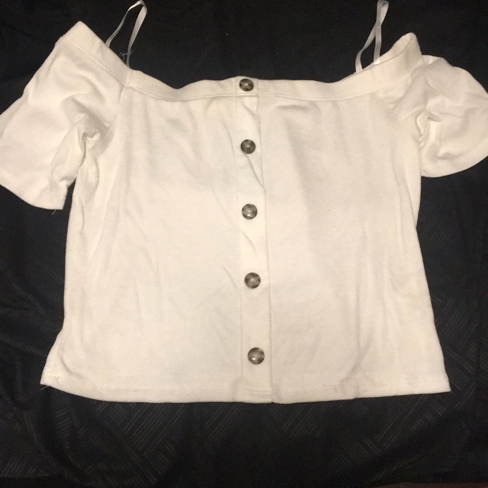 White button down crop top.